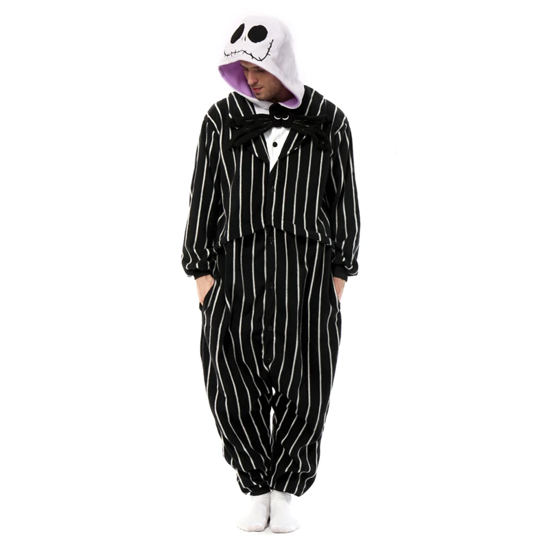 Adult Skeleton Onesie Women Men Kigurumis Animal Cartoon Pajama Homewear Halloween Cosplay Party Costume
