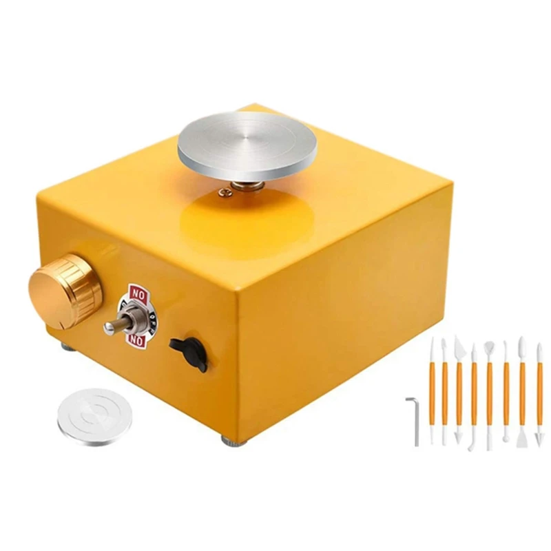 

Electric Pottery Wheel DIY Ceramic Tools Mini Electric Pottery Machine Used for Ceramic Works Pottery Artwork, EU Plug