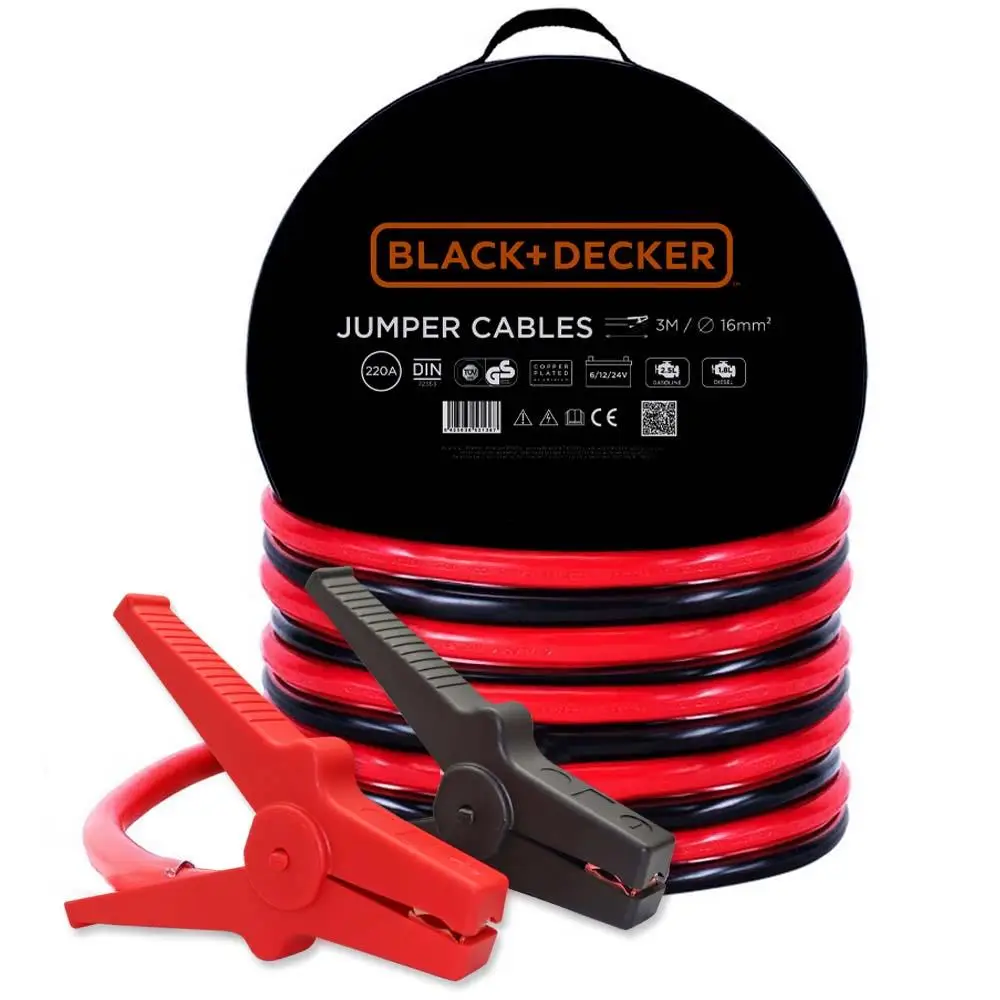 

BLACK + DECKER BXA11 6V/12V/24V 220Amper 3Metre 16mm ² Battery Booster Cable
