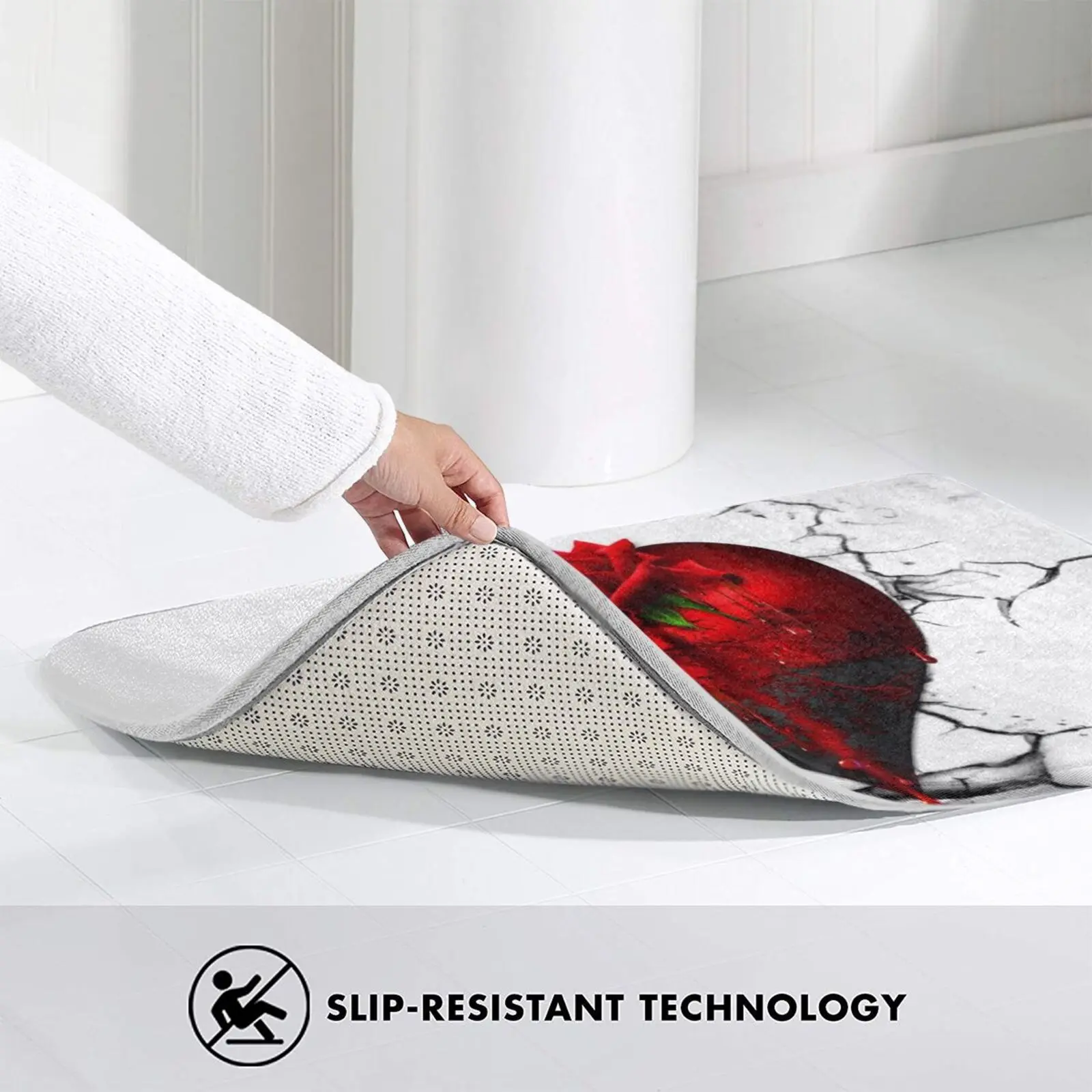 Коврик с раненным сердцем нескользящий коврик для двери водопоглощением сердца