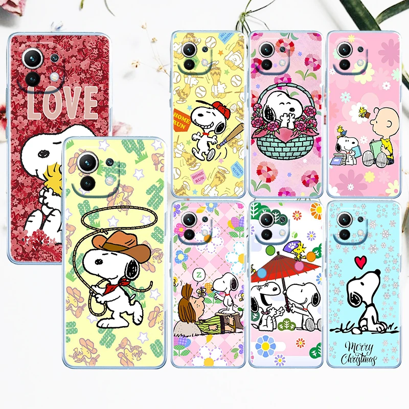 

Naughty Snoopy Print For Xiaomi Mi 12 12X 11 11T 11i 10T 10 Pro Lite Ultra 5G 9T 9SE A3 Transparent Soft TPU Phone Case