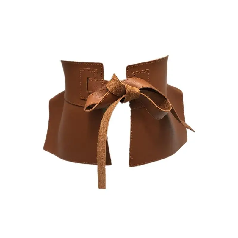 

1Pc Creative Womens Pu Leather Waist Seal Fashion Soft Waist Seal Belt Bowknot Bind Wide Waistband Female Waist Seal