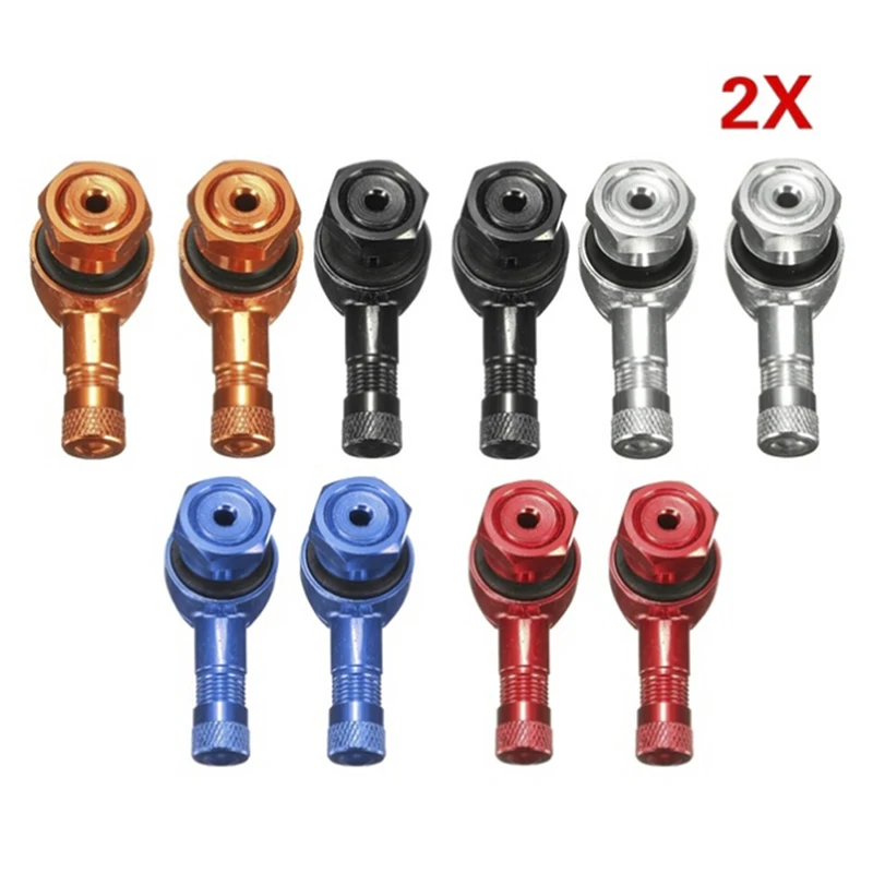 

2x CNC Motorcycle 90 Degree Angle Wheel Tire Tubeless Valve Stem Aluminum #1