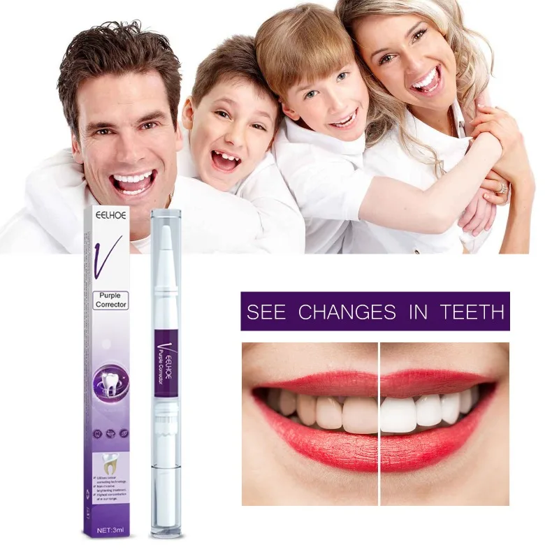 

Purple Teeth Whitening pen Toothpaste Cavity Cleaning Enamel Repair Remove yellow tartar Corrector Stains Breath Fresh oral care