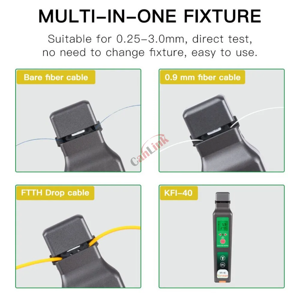 Original KFI-40 Optical Fiber Identifier + VFL + LED Light, OFI Live Fiber Identifier Detector, Optical Power Meter