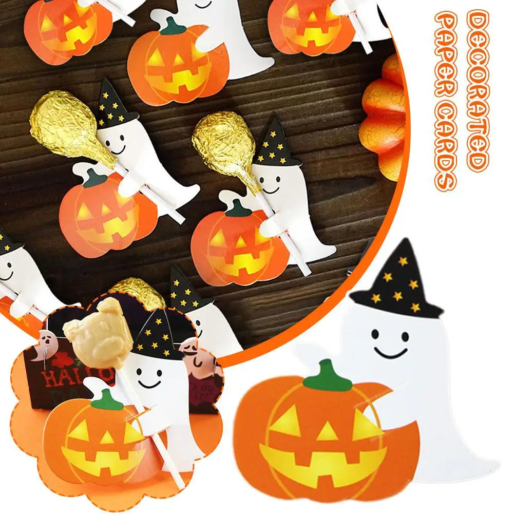 50 шт. держатель для конфет на Хэллоуин украшенные бумажные карты