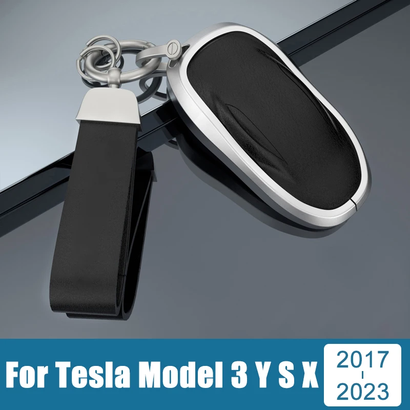 

For Tesla Model 3 X S Y 2017 2018 2019 2020 2021 2022 2023 Aluminum Car Smart Key Card Holder Cover Case KeyChain Accessories