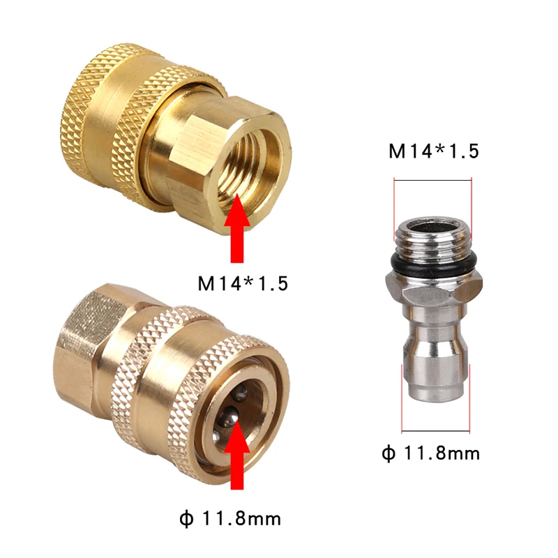 

Car Washer Foam Lance Connector 1/4 Inch Quick Connect Socket And Quick Connect With Female M14 For Pressure Washer Water Gun
