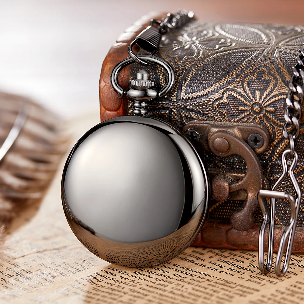Silver Mirror Mechanical Pocket Watch for Men Women Steampunk FOB Chain Skeleton Dial Classic Clock Male Relogio Masculino