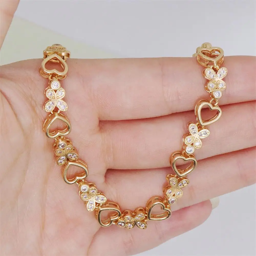 Модный циркониевый браслет ZHONGVI AAA для женщин и девушек очаровательные медные