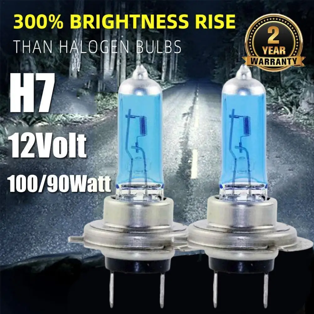 

2/1pcs H7 Car Headlight Bulbs 100w 8500k Xenon Look Light Bulb White Effect Lue Halogen 55w Car Lamp White Headlight 2023 H7l7
