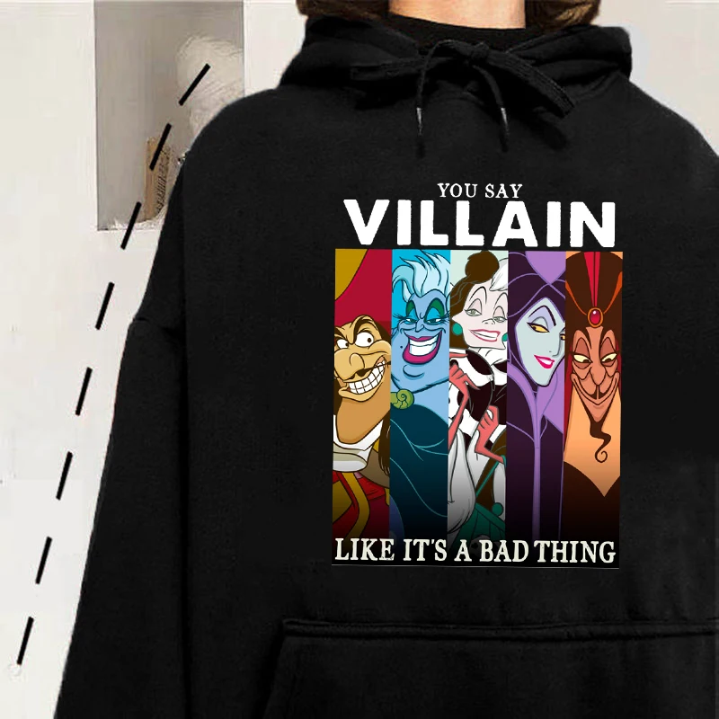 

Disney Autumn Plus velvet New Fashion Villains Bad Girl Have More Fun Hoodie Graphic Tops Tees 90s Harajuku woman Gothic Hoodie