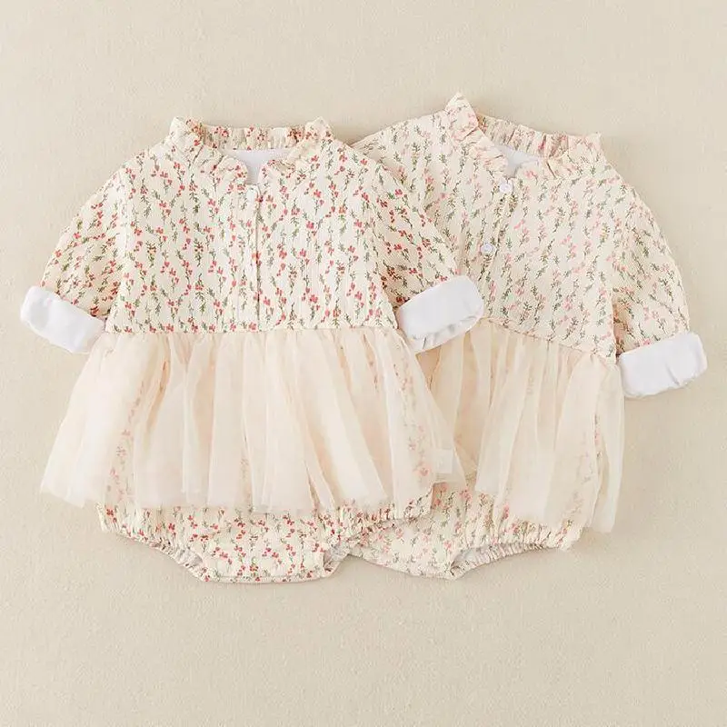 

Baby Girls Print Bodysuits Long Sleeve O Neck Clothing Children Kids Outfit