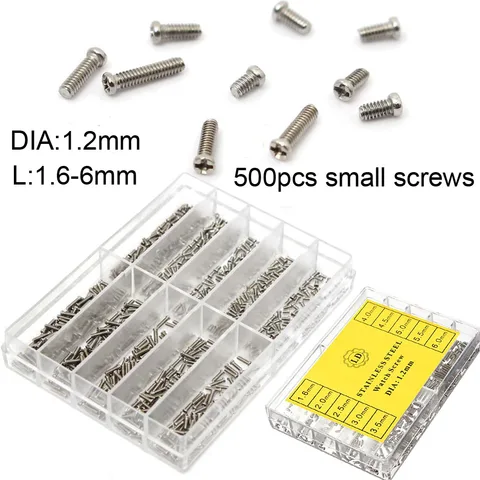 Винты из нержавеющей стали, ремешок для часов, звено, ремешок для часов, чехол, крышка, винты 500, инструмент для ремонта, 1,6 мм, 2-6 мм, винт для камеры, мобильного телефона