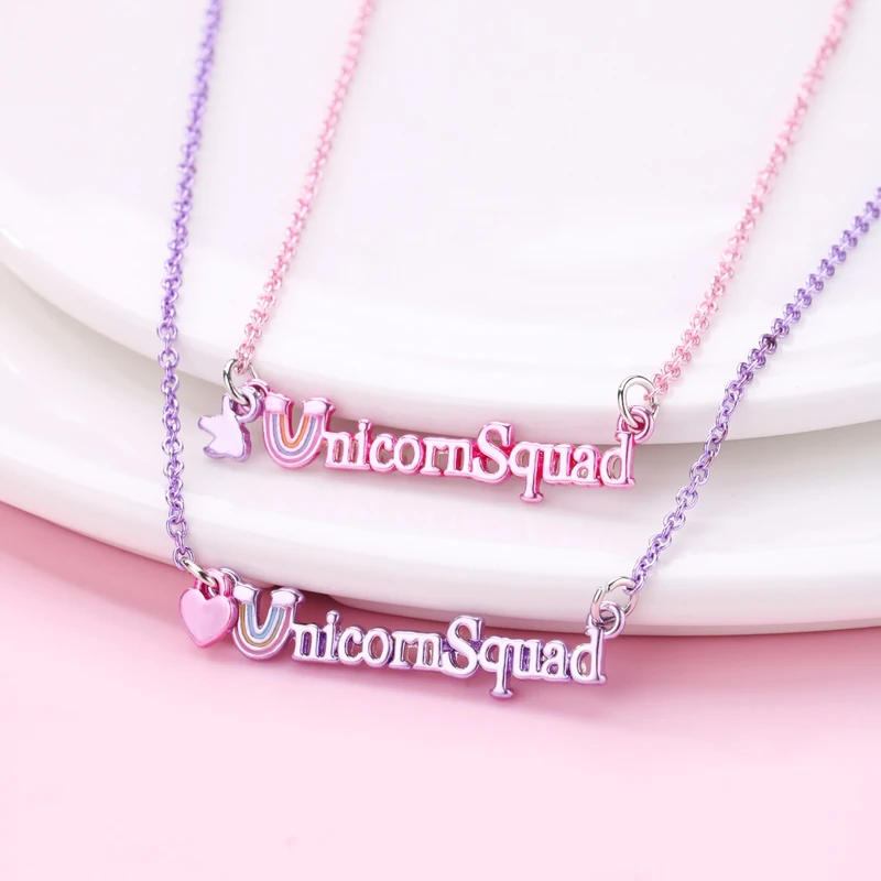 infolinzyć 2 sztuk/zestaw śliczne tęczowe litery kroplówka oleju stop najlepszy przyjaciel naszyjnik dla dzieci dziewczyny moda prezenty