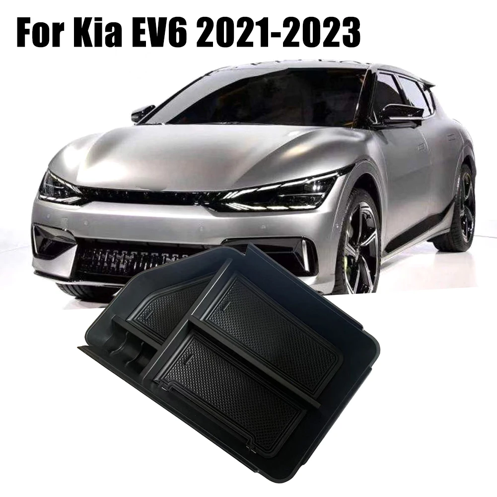 

High Quality Practical Exquisite Brand New Armrest Storage Box Black ABS Central Console Box For Kia EV6 2021-2023
