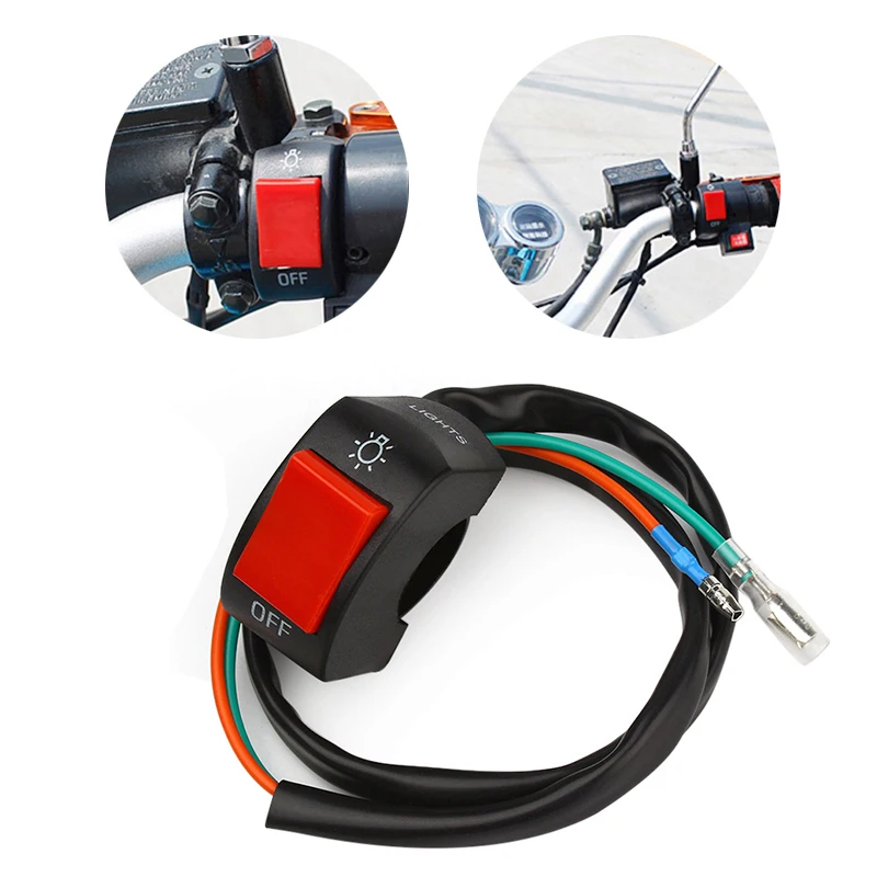 

Motorcycle Handlebar Switches Headlight and Fog Light Switch ON / OFF Button Bullet Connector for 22 - 25mm Dia Handlebar