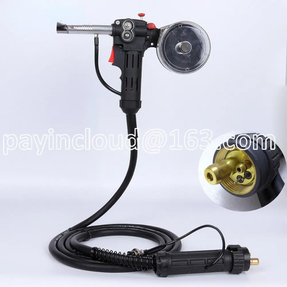 Алюминиевая сварочная машина 10 фт (3 м) или 16 фт (5 м) с использованием горелки MIG MAG, короткой трубки и пистолета NBC-200 NBC200 200A 24V DC Motor on.