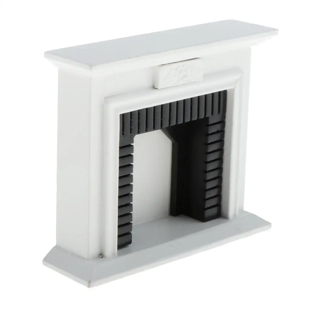 

1pc Wooden Dollhouse Furniture 1/12 DIY House Room Miniature Fireplace Gifts