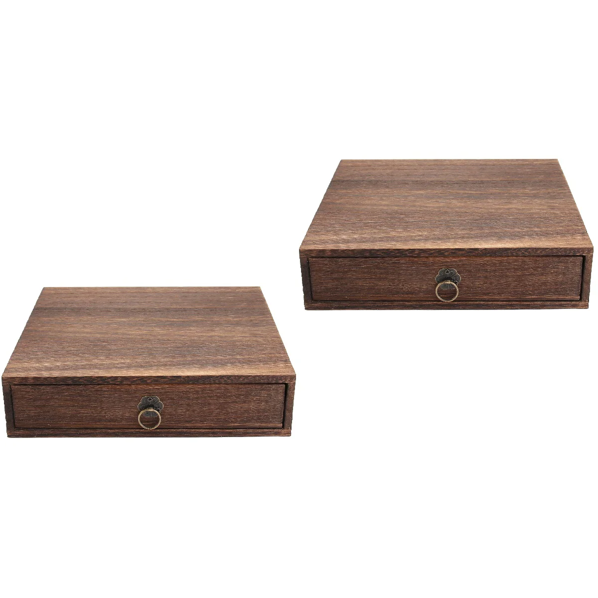 

2 Sets of High Grade Tea Box Vintage Tea Drawer Pu'er Tea Box Wooden Tea Box