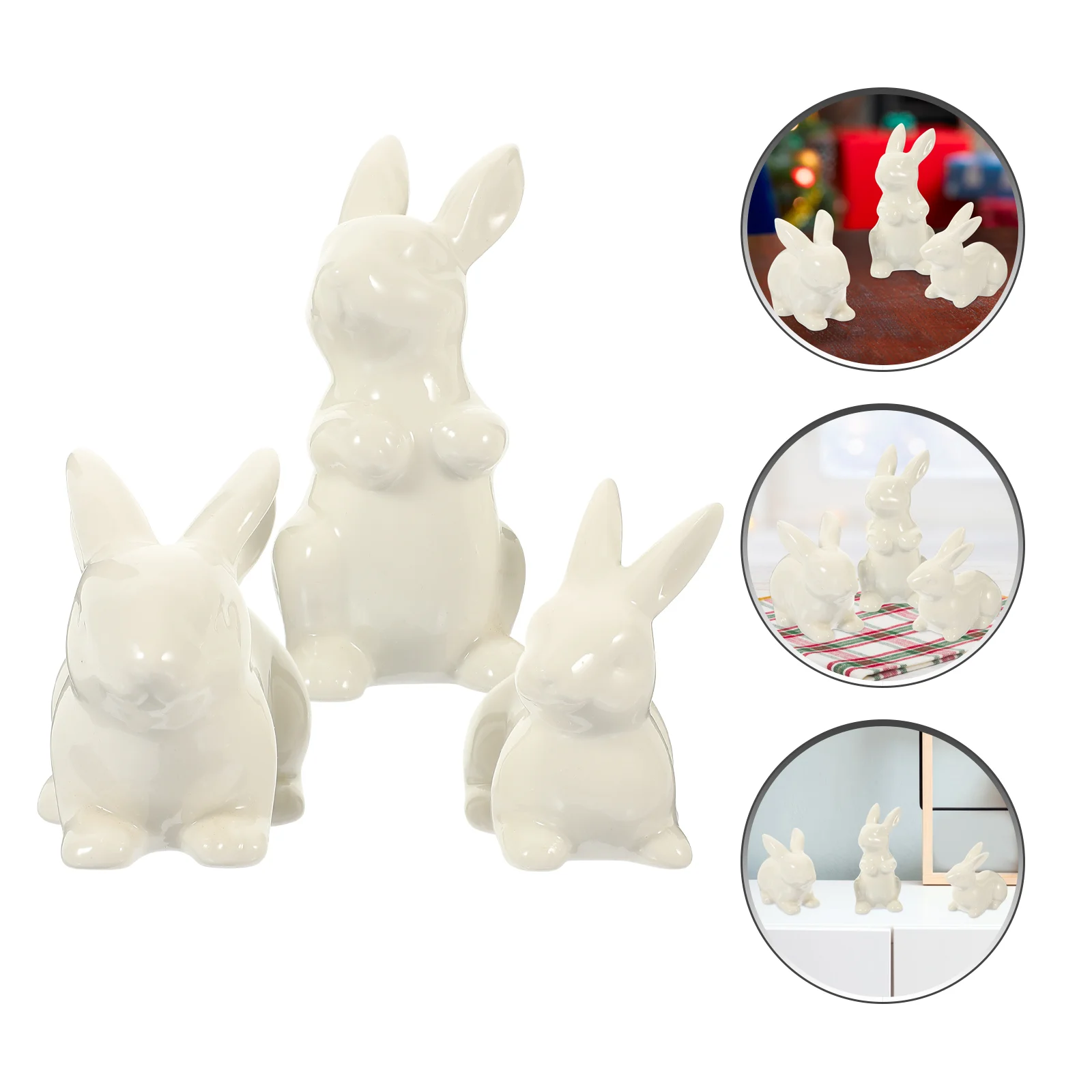 

Ceramic Rabbit Ornament Mini Ornaments Crafts Rabbit Shape Decor Decorations Home Rabbit Decor Ceramics Small Bunny Toys
