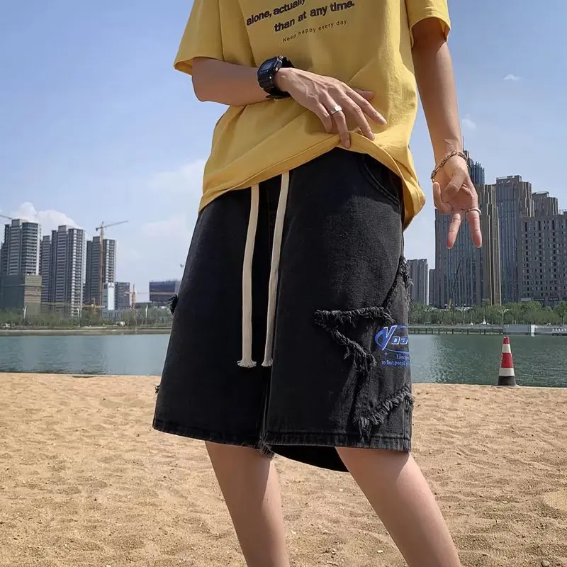 

Summer Men Y2K Shorts Jeans Streetwear Korean Style Loose Casual Bermudas Denim Shorts Male Trend Pants Brand Jean Pants Clothes