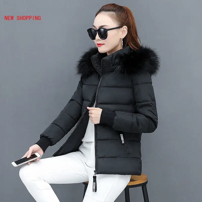 2023 New Winter Parkas Women Jacket Fur Collar Hooded Basic Coat Thicken Female Jacket Warm Cotton Padded Outwear Plus Size 4XL