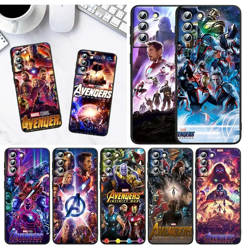 

Marvel Avengers Superhero For Samsung Galaxy S22 S21 S20 FE Ultra Pro Lite S10 5G S10E S9 S8 Plus Black Soft Capa Phone Case