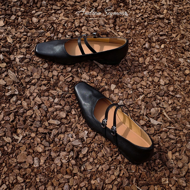 Женские базовые туфли Мэри Джин во французском стиле элегантные с квадратным