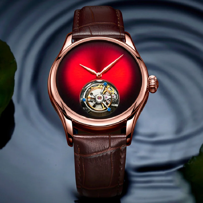 

AESOP 100% Tourbillon Skeleton Watch For Men Mechanical Waterproof Mens Watches Top Brand Luxury Movement Sapphire Table Mirror