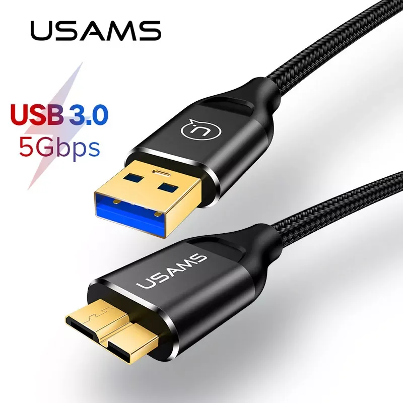 

NEW USB 3.0 5Gbps USB A to Micro B 3.0 Braided Data Cable For HDD SSD External Hard Drive Disk Smartphone MacBook