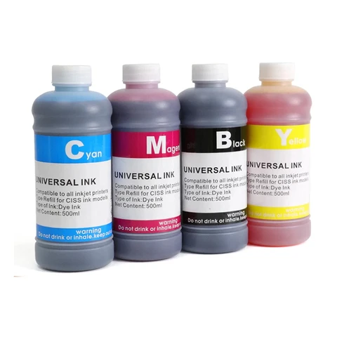 Universal Refill Dye Ink Kit 500ml for HP Epson Canon Brother Lexmark Samsung Dell Printers
