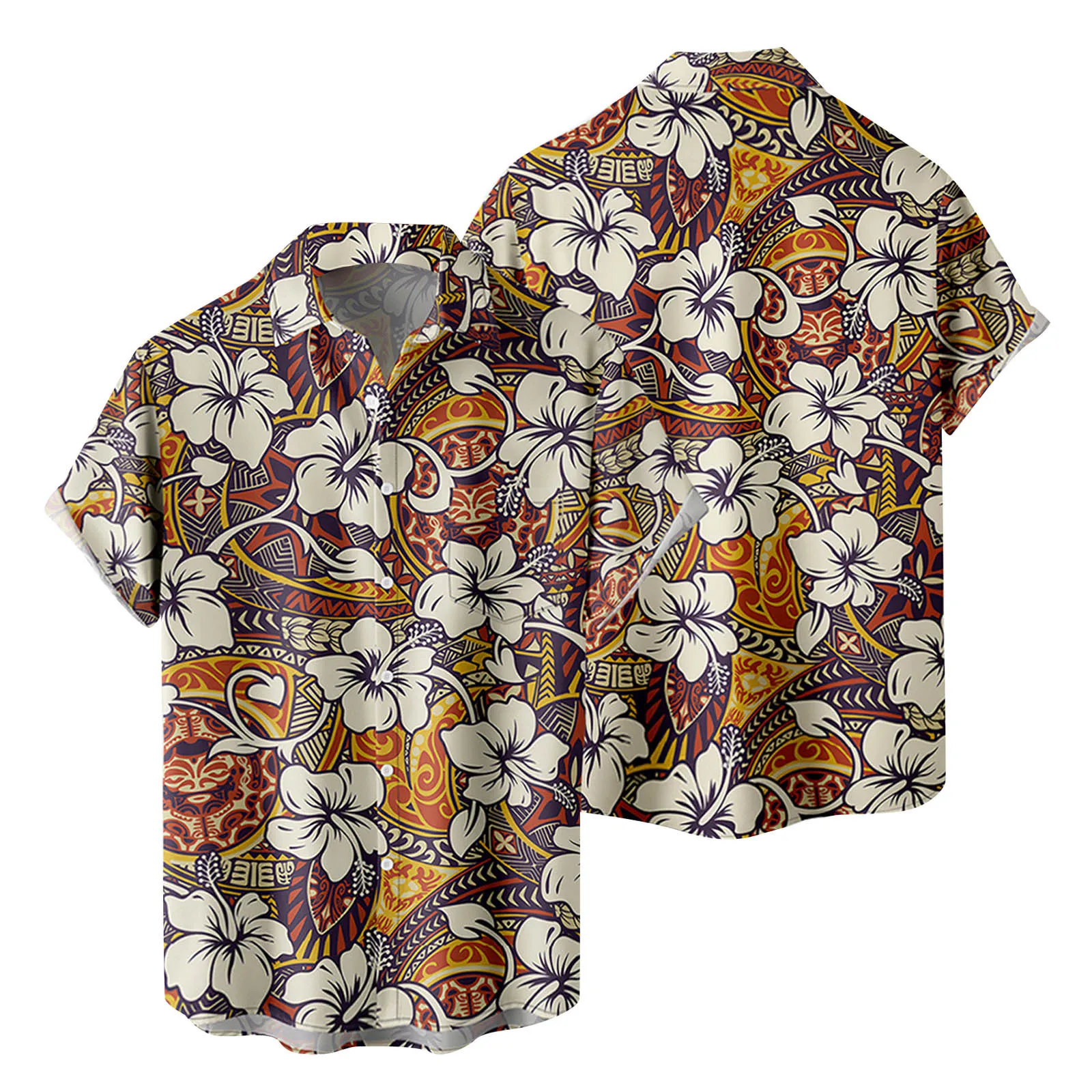 

Mens Club Shirts Button down Mens Fashion And Leisure 3D Digital Printing Buckle Lapel Short Sleeve Shirt Top