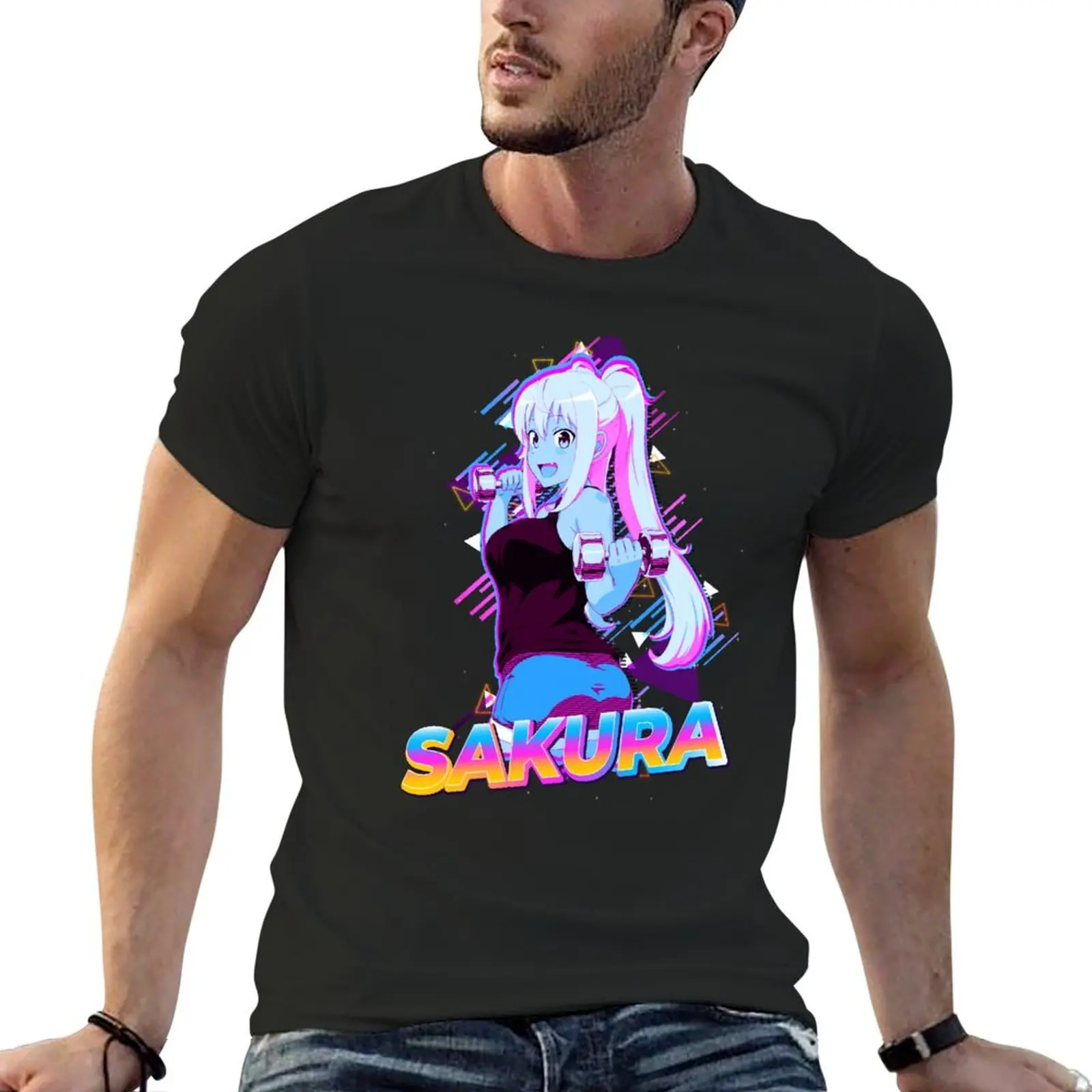 Сакура Хибики | Гантелин Кило Моeru? Футболка мешковатые рубашки спортивная