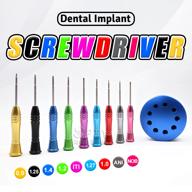9PCS/KIT Implant Dental Screw Drive Laboratory Dentistry Micro Screwdriver Stainless Steel Dentist Instrument