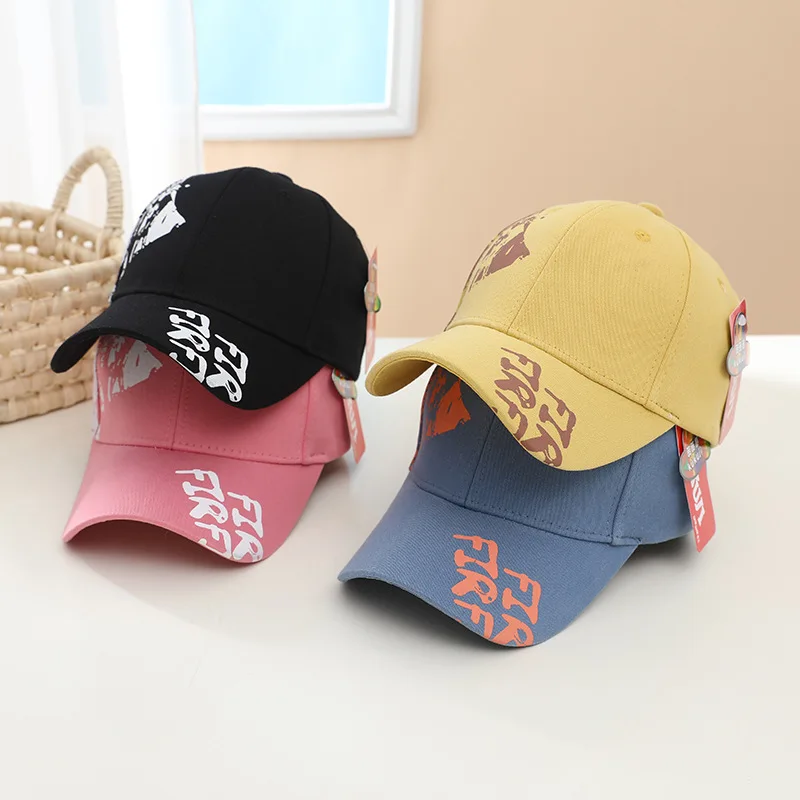 

Children's Baseball Caps Casual All-Match Adjustable Graffiti Alphabet Peaked Cap Anime Cool Baby Boy Girl Sun Hat 4-8Y Outdoor