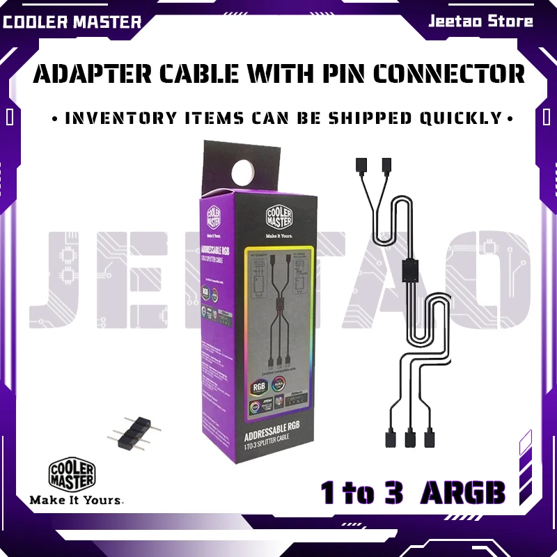 

Cooler Master от 1 до 3 5 в 3PIN ARGB 50 см кабель передачи компьютерного Шасси Разъем вентилятора для конверсии соединительного контакта