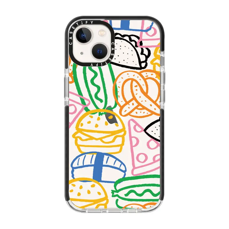 

Чехлы CASETIFY из ТПУ с гамбургерами, хот-догами для IPhone 14 13 12 11 Pro Max XR XS Max 7P 8P 14 Plus, противоударный мягкий прозрачный чехол D0426