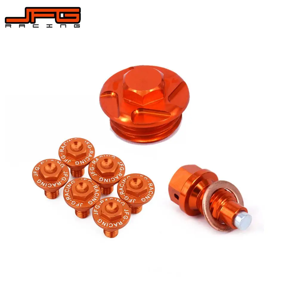 

Fork Guard Engine Oil Filter Drain Plugs Bolts Set For KTM SX XC SXF XCF XCW EXC EXCF FREERIDE 125 150 250 300 350 450 500 530