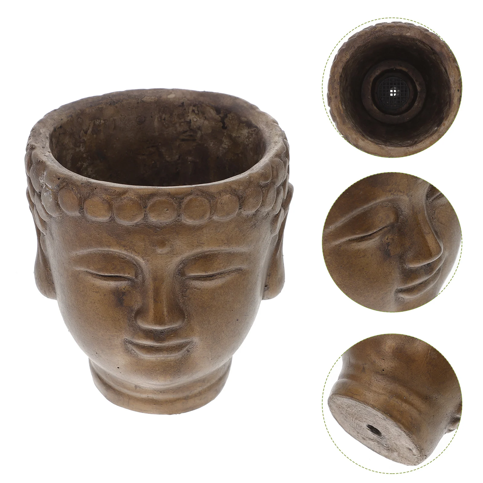 

Head Pot Figurine Flower Pots Garden Cement Shaped Planter Succulent Statue