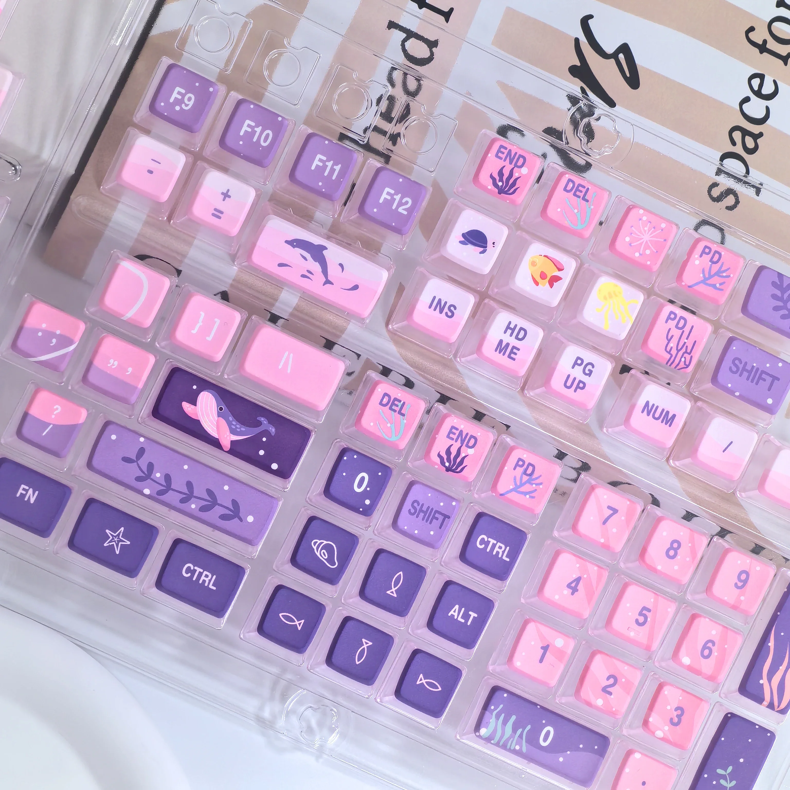 Подводный мир Keycap Кристальный пудинг полупрозрачный 117-клавиши Asa высота Pbt + Pc