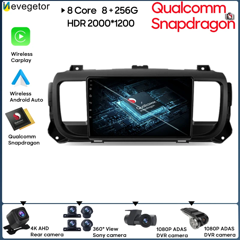 Car Multimedia Video Player for Citroen Jumpy SpaceTourer for Peugeot Expert Traveler for Toyota Proace 2016-2021 GPS Navigation