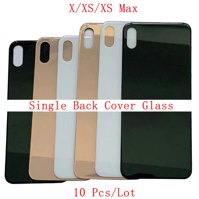 10Pcs/Lot Big Hole Battery Cover Camera Hole Rear Door Housing For iPhon X XS Max Glass Back Cover with Logo Repair Parts