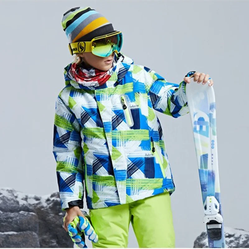 Купи 2022 New Boy Girl Kids Skiing Snowsuit Waterproof Outdoor Sports Jacket Clothes Winter Children Brand Ski Jacket Teen Parka за 2,570 рублей в магазине AliExpress
