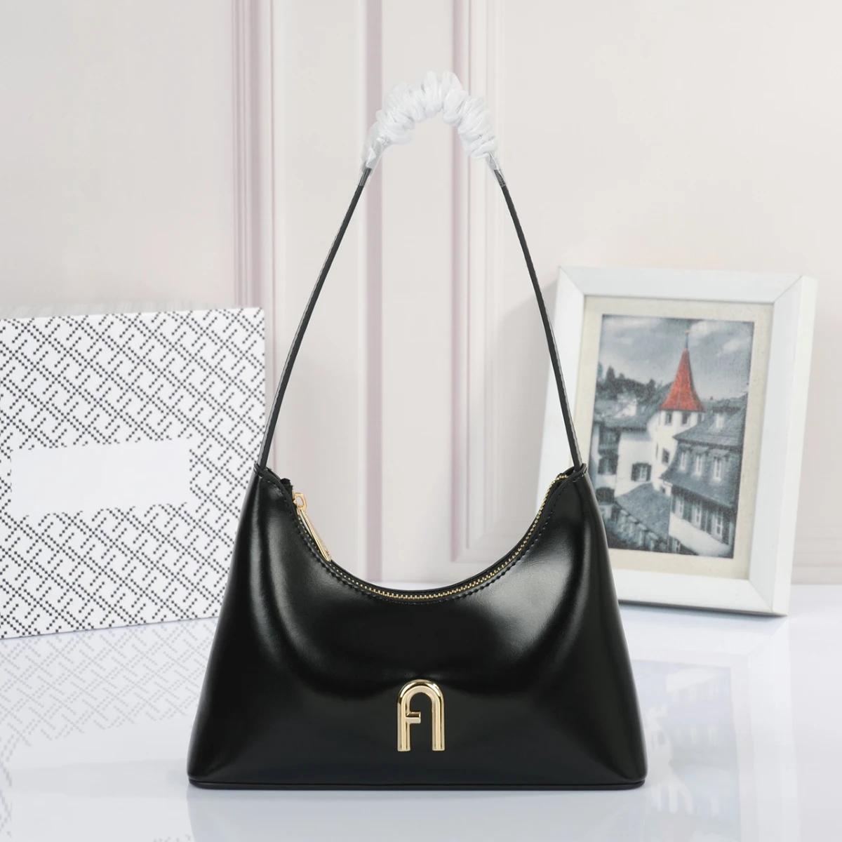 

FLA Italian Goat Famous Designer Genuine Leather Women's Fashion Shoulder Bag Handbag 24X16X6 CM