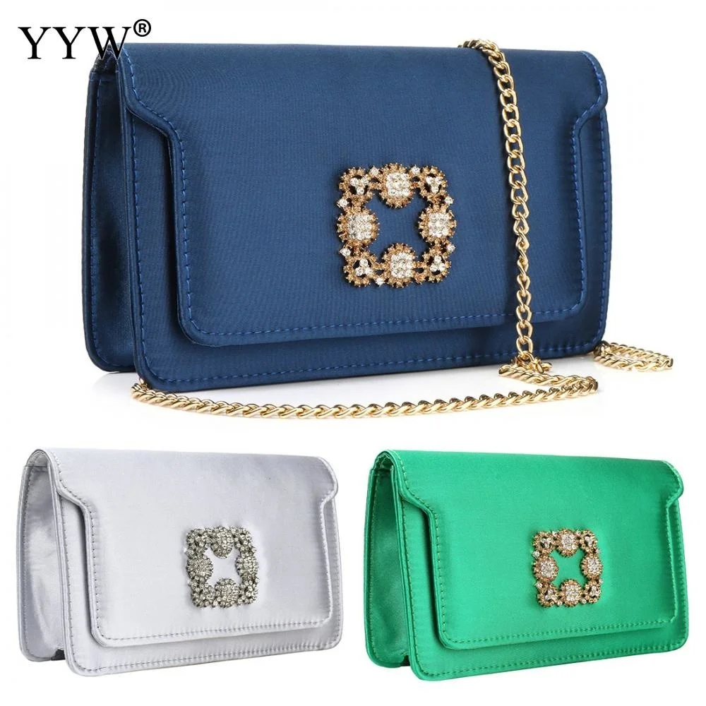 

Pure Color Pendant Diamond Ladies Evening Bag Nylon Silky Surface For Lady 2023 Bag Wedding Or Party Woman Clutch Bag