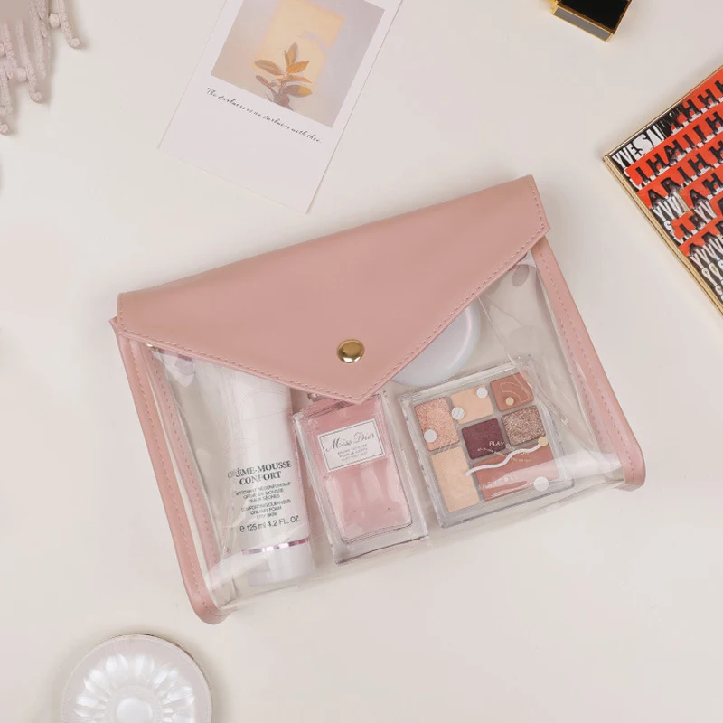 

PVC Transparent Cosmetic Bags 1Pcs Travel Clear Makeup Bag Organizer Make Up Tote Handbags Case Toiletry Wash Zipper Accessories