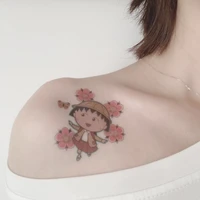 5 pieces cartoon anime waterproof durable female and male chibi maruko chan temporary fake tattoo stickers