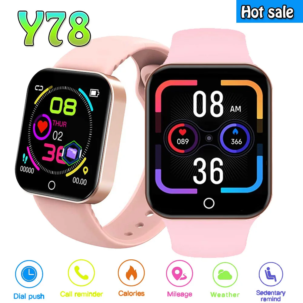 

New D30 SmartWatch For Men Women Fitness Tracker health Heart rate and blood pressure monitoring Y78 Watch PK Y68 D20 T500 X7 X8