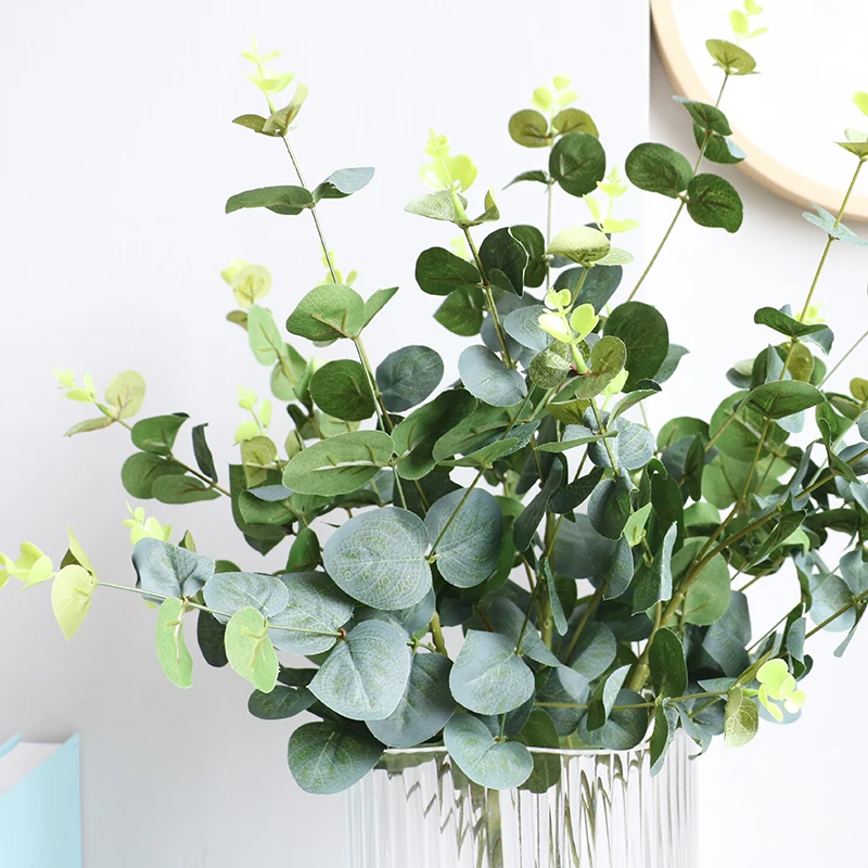 

silk artificial eucalyptus branch leaves flowers artificial plants for home decor christmas wedding decoration home accessories